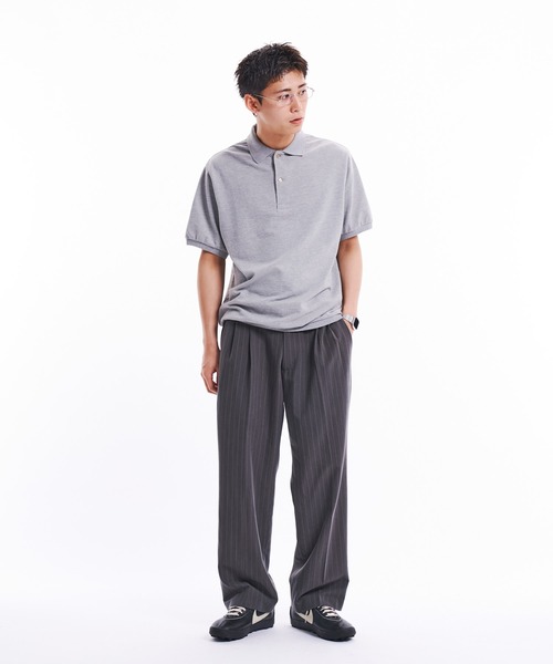THE BOLDMAN カノコポロシャツ Mサイズ ブラック THE BOLDMAN ポロシャツ Kanoko Polo Shirts / 鹿の子ポロシャツ