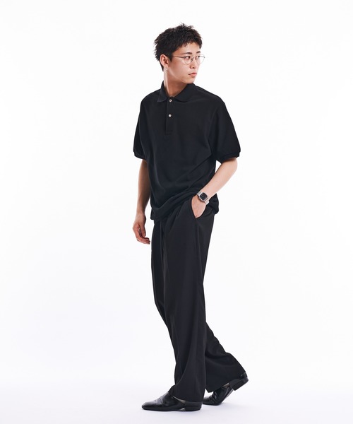 THE BOLDMAN カノコポロシャツ Mサイズ ブラック セール】Kanoko Polo Shirts / 鹿の子ポロシャツ（ポロシャツ