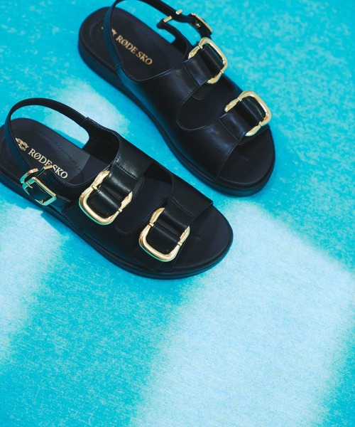 RODE SKO（ロデスコ）の「ダブルベルテッドサンダル（サンダル・レディース・オフホワイト/ブラック/ライトグレー・36/37/38）」の4枚目の写真
