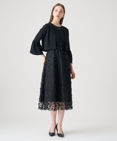 【882】アナイ　レーヨンナイロンボレロジャケット　濃紺　38 カーディガン 882】アナイ レーヨンナイロンボレロジャケット 濃紺 38 カーディガン