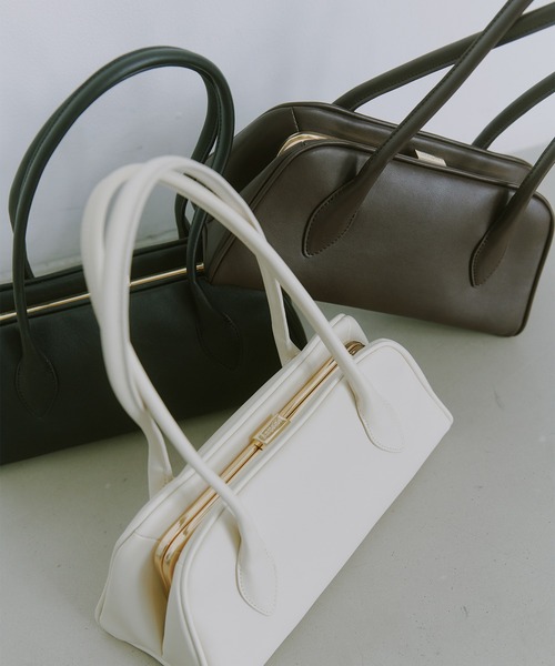 R**様 新品タグ付❤️完売色　anuans アニュアンス　クラスプラウンドショ セール】クラスプラウンドショルダー（ボストンバッグ）｜anuans（ア