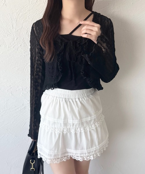 apres jour（アプレジュール）の「レースリボンカーディガン（カーディガン/ボレロ・レディース・アイボリー/ブラック/ベージュ・フリー）」の18枚目の写真