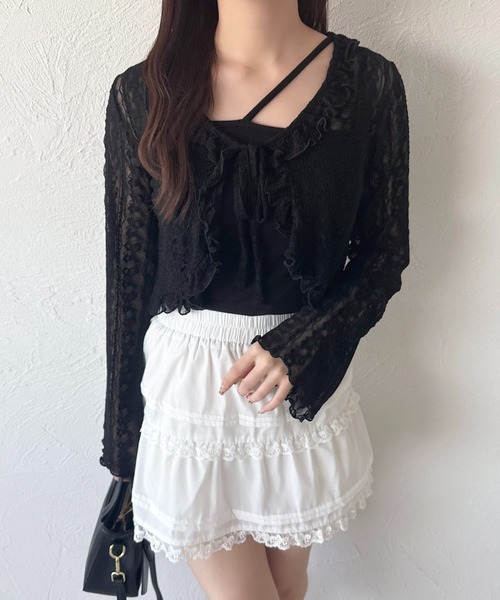 apres jour（アプレジュール）の「レースリボンカーディガン（カーディガン/ボレロ・レディース・アイボリー/ブラック/ベージュ・フリー）」の19枚目の写真