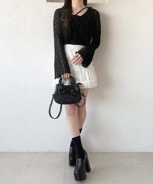 apres jour（アプレジュール）の「レースリボンカーディガン（カーディガン/ボレロ・レディース・アイボリー/ブラック/ベージュ・フリー）」の9枚目の写真