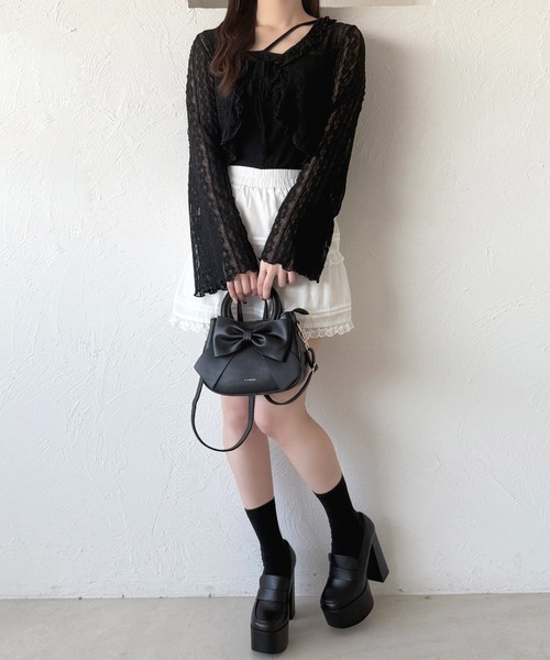 apres jour（アプレジュール）の「レースリボンカーディガン（カーディガン/ボレロ・レディース・アイボリー/ブラック/ベージュ・フリー）」の10枚目の写真