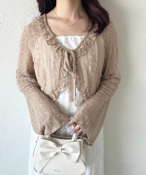 apres jour（アプレジュール）の「レースリボンカーディガン（カーディガン/ボレロ・レディース・アイボリー/ブラック/ベージュ・フリー）」の13枚目の写真