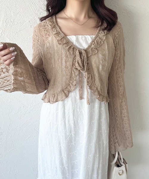 apres jour（アプレジュール）の「レースリボンカーディガン（カーディガン/ボレロ・レディース・アイボリー/ブラック/ベージュ・フリー）」の14枚目の写真