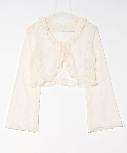apres jour（アプレジュール）の「レースリボンカーディガン（カーディガン/ボレロ・レディース・アイボリー/ブラック/ベージュ・フリー）」の6枚目の写真