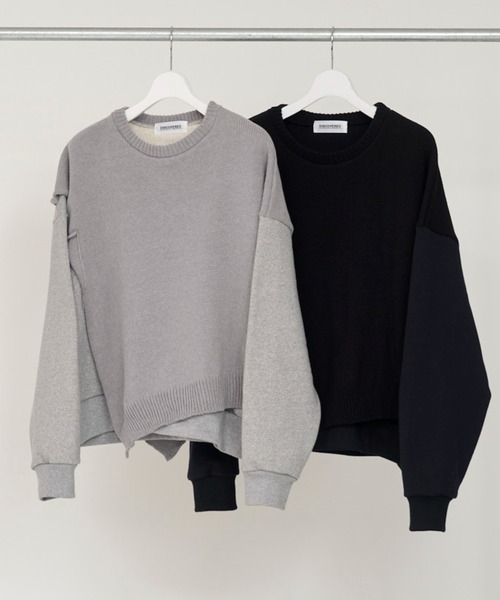 DISCOVERED（ディスカバード）の「DISCOVERED MIX KNIT CUTSEWN（スウェット・メンズ・グレー/ブラック・1/3）」の14枚目の写真