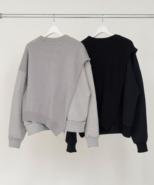 DISCOVERED（ディスカバード）の「DISCOVERED MIX KNIT CUTSEWN（スウェット・メンズ・グレー/ブラック・1/3）」の15枚目の写真