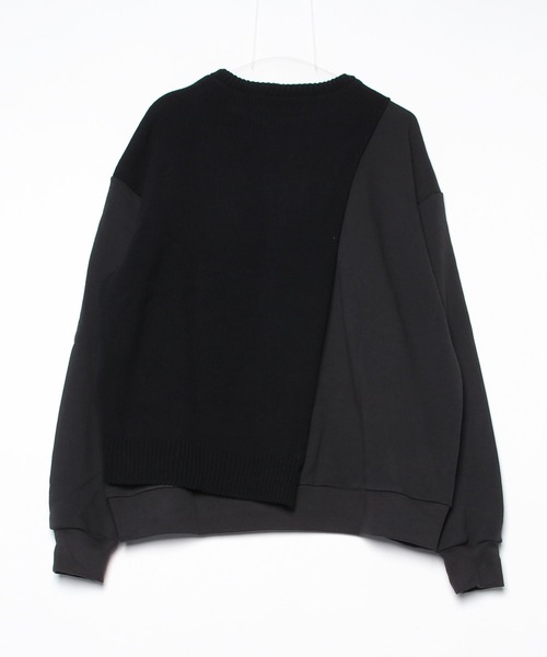 DISCOVERED（ディスカバード）の「DISCOVERED MIX KNIT CUTSEWN（スウェット・メンズ・グレー/ブラック・1/3）」の3枚目の写真
