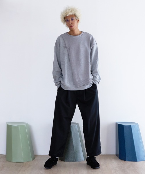 DISCOVERED（ディスカバード）の「DISCOVERED MIX KNIT CUTSEWN（スウェット・メンズ・グレー/ブラック・1/3）」の10枚目の写真