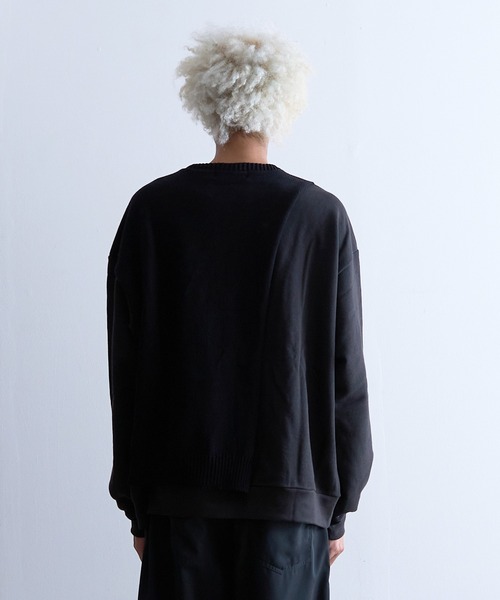 DISCOVERED（ディスカバード）の「DISCOVERED MIX KNIT CUTSEWN（スウェット・メンズ・グレー/ブラック・1/3）」の7枚目の写真