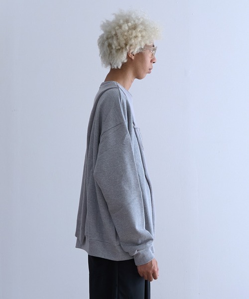 DISCOVERED（ディスカバード）の「DISCOVERED MIX KNIT CUTSEWN（スウェット・メンズ・グレー/ブラック・1/3）」の12枚目の写真
