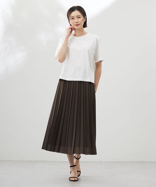 J.PRESS(ジェイプレス)の「【洗える】スパンコール Tシャツ(Tシャツ/カットソー・レディース・ネイビー系/ライトグレー系/アイボリー系・MEDIUM/LARGE)」の5枚目の写真