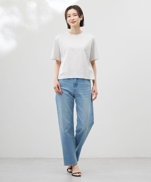 J.PRESS(ジェイプレス)の「【洗える】スパンコール Tシャツ(Tシャツ/カットソー・レディース・ネイビー系/ライトグレー系/アイボリー系・MEDIUM/LARGE)」の8枚目の写真