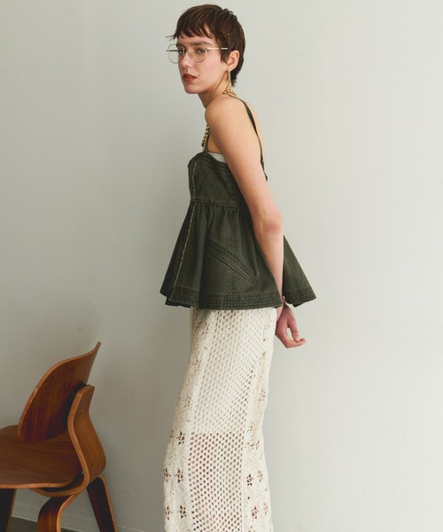 超歓迎された Washed Peplum Tops/ウォッシュドペプラムトップス【MAISON トップス