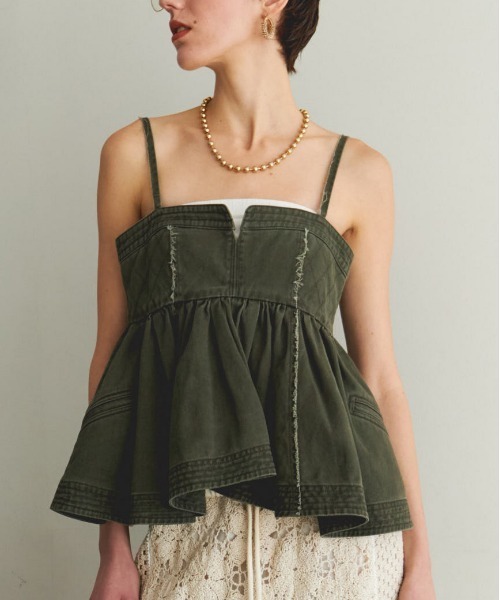 Washed Peplum Tops/ウォッシュドペプラムトップス【MAISON