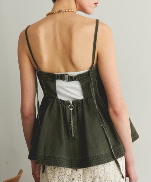 新品　メゾンスペシャル　Washed Peplum Tops Washed Peplum Tops/ウォッシュドペプラムトップス【MAISON
