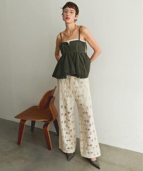 Washed Peplum Tops/ウォッシュドペプラムトップス【MAISON