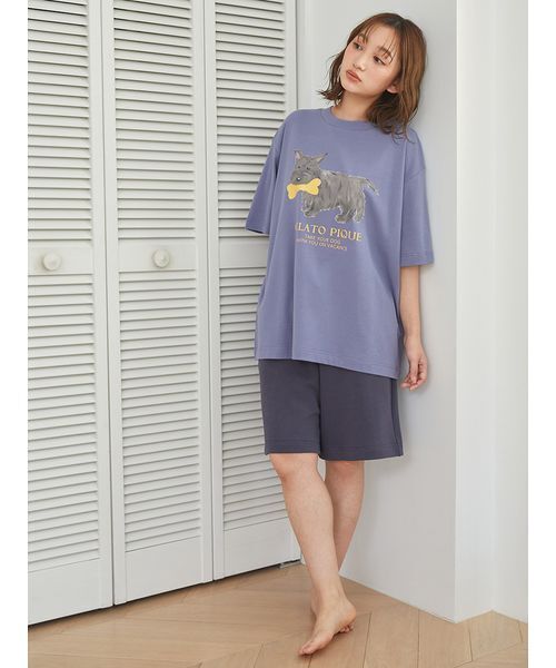 gelato pique(ジェラートピケ)の「【UNISEX】ワンポイントTシャツ(Tシャツ/カットソー・レディース・ブルー/アイボリー/ピンク・S-M/M-L)」の14枚目の写真