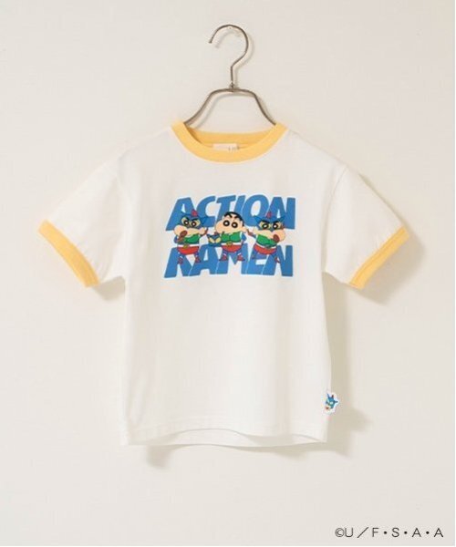 b・ROOM（ビールーム）の「【クレヨンしんちゃん】【カイテキ天竺】リンガーTシャツ（Tシャツ/カットソー・キッズ・マスタード/レッド/ブラック・100cm/110cm/120cm/130cm/140cm）」の5枚目の写真