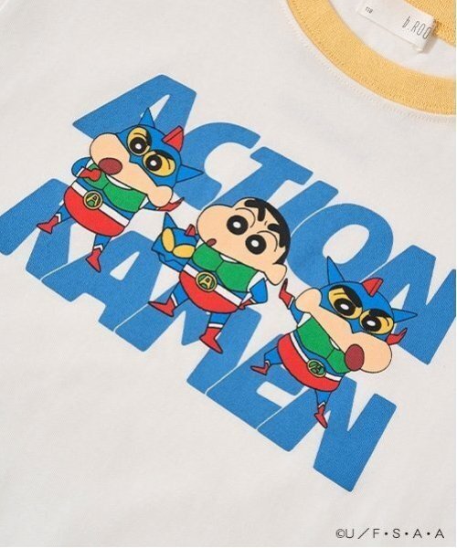 b・ROOM（ビールーム）の「【クレヨンしんちゃん】【カイテキ天竺】リンガーTシャツ（Tシャツ/カットソー・キッズ・マスタード/レッド/ブラック・100cm/110cm/120cm/130cm/140cm）」の7枚目の写真