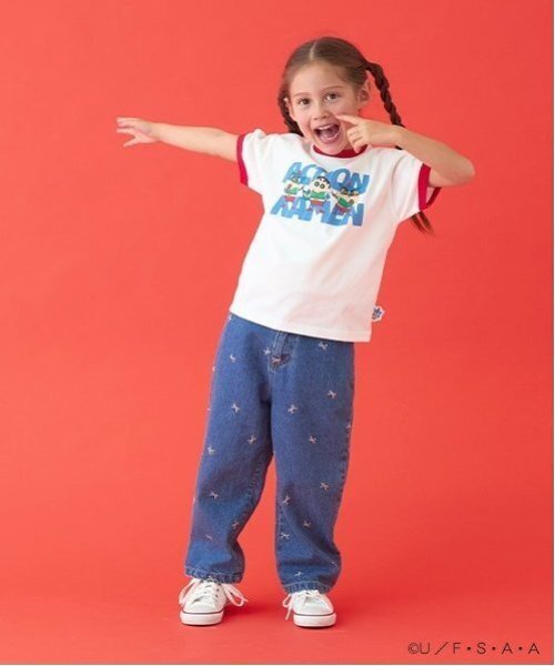 b・ROOM（ビールーム）の「【クレヨンしんちゃん】【カイテキ天竺】リンガーTシャツ（Tシャツ/カットソー・キッズ・マスタード/レッド/ブラック・100cm/110cm/120cm/130cm/140cm）」の12枚目の写真