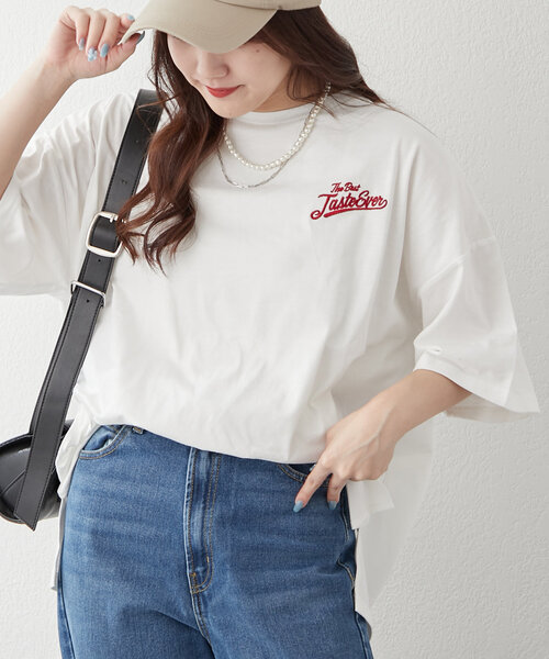 continuer de NICE CLAUP(コンティニューデナイスクラップ)の「ハンバーガーBOY発泡プリントT(Tシャツ/カットソー・レディース・オフホワイト/オートミール/スミクロ/ピンク・FREE)」の6枚目の写真