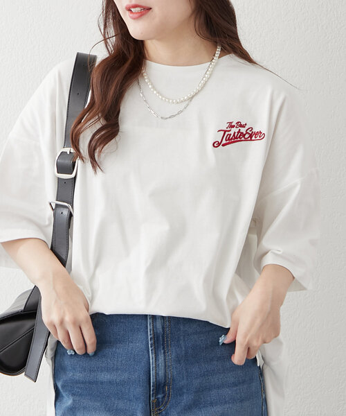 continuer de NICE CLAUP(コンティニューデナイスクラップ)の「ハンバーガーBOY発泡プリントT(Tシャツ/カットソー・レディース・オフホワイト/オートミール/スミクロ/ピンク・FREE)」の8枚目の写真