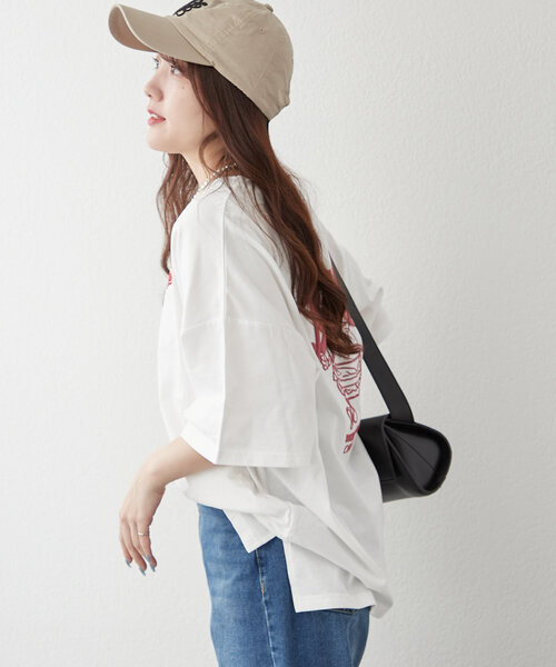continuer de NICE CLAUP(コンティニューデナイスクラップ)の「ハンバーガーBOY発泡プリントT(Tシャツ/カットソー・レディース・オフホワイト/オートミール/スミクロ/ピンク・FREE)」の9枚目の写真