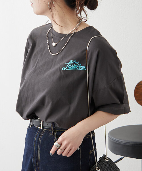 continuer de NICE CLAUP(コンティニューデナイスクラップ)の「ハンバーガーBOY発泡プリントT(Tシャツ/カットソー・レディース・オフホワイト/オートミール/スミクロ/ピンク・FREE)」の12枚目の写真