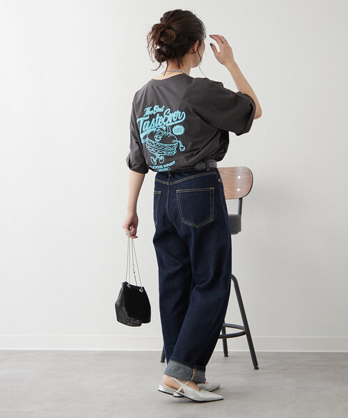 continuer de NICE CLAUP(コンティニューデナイスクラップ)の「ハンバーガーBOY発泡プリントT(Tシャツ/カットソー・レディース・オフホワイト/オートミール/スミクロ/ピンク・FREE)」の18枚目の写真