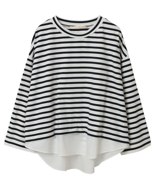 MELROSE claire(メルローズ クレール)の「【ボーダー天竺レイヤード風プルオーバー】(Tシャツ/カットソー・レディース・ホワイト×グレー/ブルー系その他/ホワイト×ネイビー・FREE)」の15枚目の写真