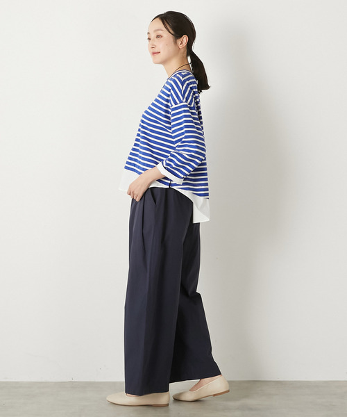 MELROSE claire(メルローズ クレール)の「【ボーダー天竺レイヤード風プルオーバー】(Tシャツ/カットソー・レディース・ホワイト×グレー/ブルー系その他/ホワイト×ネイビー・FREE)」の17枚目の写真