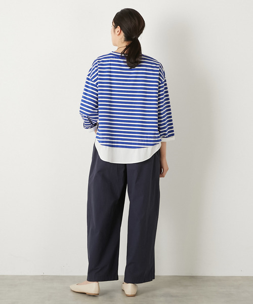 MELROSE claire(メルローズ クレール)の「【ボーダー天竺レイヤード風プルオーバー】(Tシャツ/カットソー・レディース・ホワイト×グレー/ブルー系その他/ホワイト×ネイビー・FREE)」の18枚目の写真