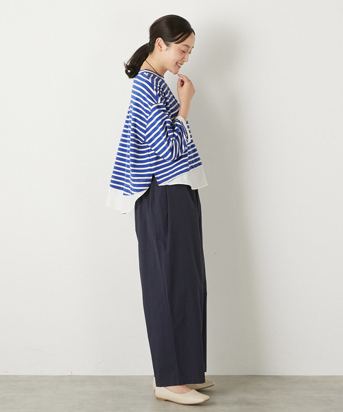 MELROSE claire(メルローズ クレール)の「【ボーダー天竺レイヤード風プルオーバー】(Tシャツ/カットソー・レディース・ホワイト×グレー/ブルー系その他/ホワイト×ネイビー・FREE)」の19枚目の写真