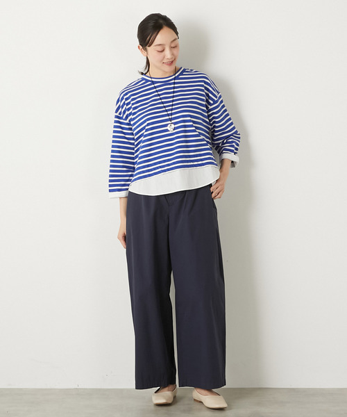 MELROSE claire(メルローズ クレール)の「【ボーダー天竺レイヤード風プルオーバー】(Tシャツ/カットソー・レディース・ホワイト×グレー/ブルー系その他/ホワイト×ネイビー・FREE)」の20枚目の写真