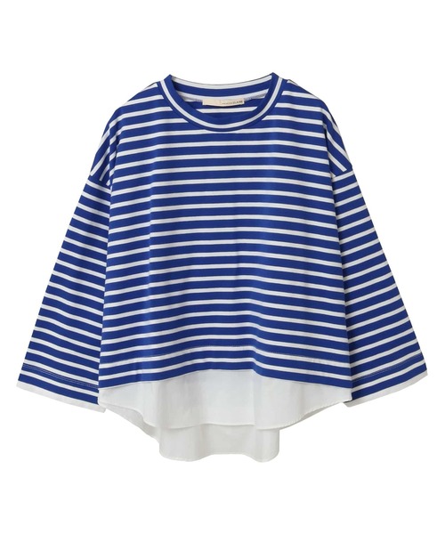 MELROSE claire(メルローズ クレール)の「【ボーダー天竺レイヤード風プルオーバー】(Tシャツ/カットソー・レディース・ホワイト×グレー/ブルー系その他/ホワイト×ネイビー・FREE)」の21枚目の写真