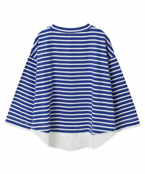 MELROSE claire(メルローズ クレール)の「【ボーダー天竺レイヤード風プルオーバー】(Tシャツ/カットソー・レディース・ホワイト×グレー/ブルー系その他/ホワイト×ネイビー・FREE)」の22枚目の写真