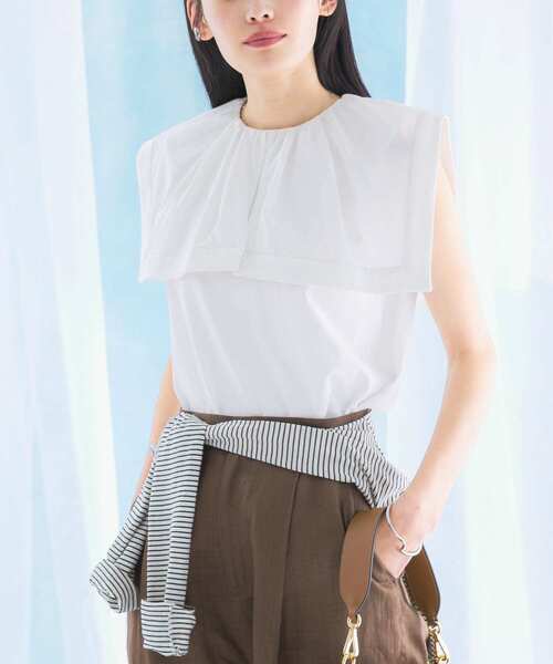 URBAN RESEARCH ROSSO WOMEN(アーバンリサーチ ロッソ)の「ケープデザインTシャツ(Tシャツ/カットソー・レディース・ネイビー/オフホワイト/オレンジ・FREE)」の2枚目の写真