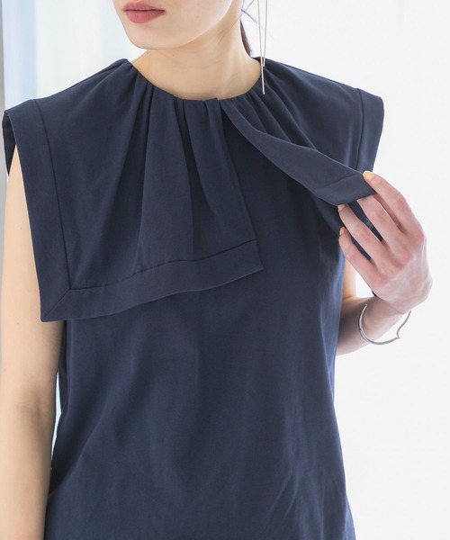 URBAN RESEARCH ROSSO WOMEN(アーバンリサーチ ロッソ)の「ケープデザインTシャツ(Tシャツ/カットソー・レディース・ネイビー/オフホワイト/オレンジ・FREE)」の16枚目の写真