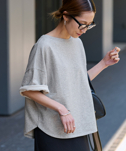 ミニ裏毛ハーフスリーブラウンドTee（Tシャツ/カットソー