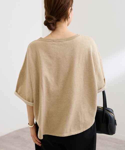 25SS FRAMeWORK ミニ裏毛ハーフスリーブラウンドTee ブラウン 25SS FRAMeWORK ミニ裏毛ハーフスリーブラウンドTee ブラウン
