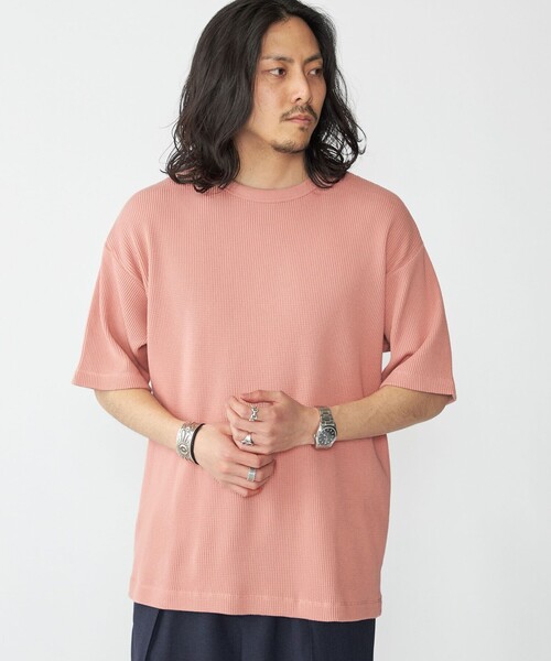 SHIPS(シップス)の「SHIPS: ベーシック ワッフル ショートスリーブ(Tシャツ/カットソー・メンズ・グレー/ピンク/ホワイト/ライトブルー・X-LARGE/LARGE/MEDIUM/SMALL)」の4枚目の写真