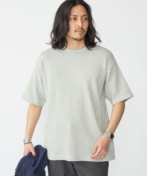 セール】SHIPS: ベーシック ワッフル ショートスリーブ（Tシャツ