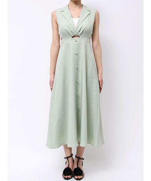 EATME(イートミー)の「テーラードカラーカットアウトワンピース(ワンピース・レディース・グリーン/イエロー/アイボリー・MEDIUM/SMALL)」の12枚目の写真