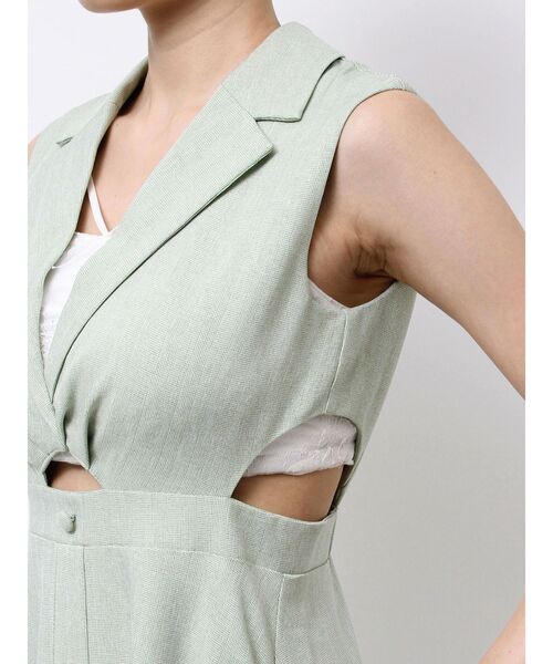 EATME(イートミー)の「テーラードカラーカットアウトワンピース(ワンピース・レディース・グリーン/イエロー/アイボリー・MEDIUM/SMALL)」の16枚目の写真