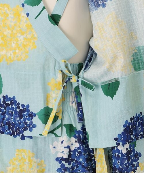 ケイトスペード　キッズ浴衣（140cm）＆帯 セパレートタイプ ガールズ ペインタリーハイドレンジア浴衣(140cm エメラルド