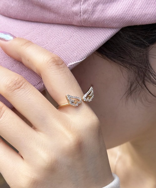 TONE SELECT GOODS（トーンセレクトグッズ）の「【Peony/ピオニー】/エンジェルフェザーリング（リング・レディース・ゴールド/シルバー・FREE）」の2枚目の写真